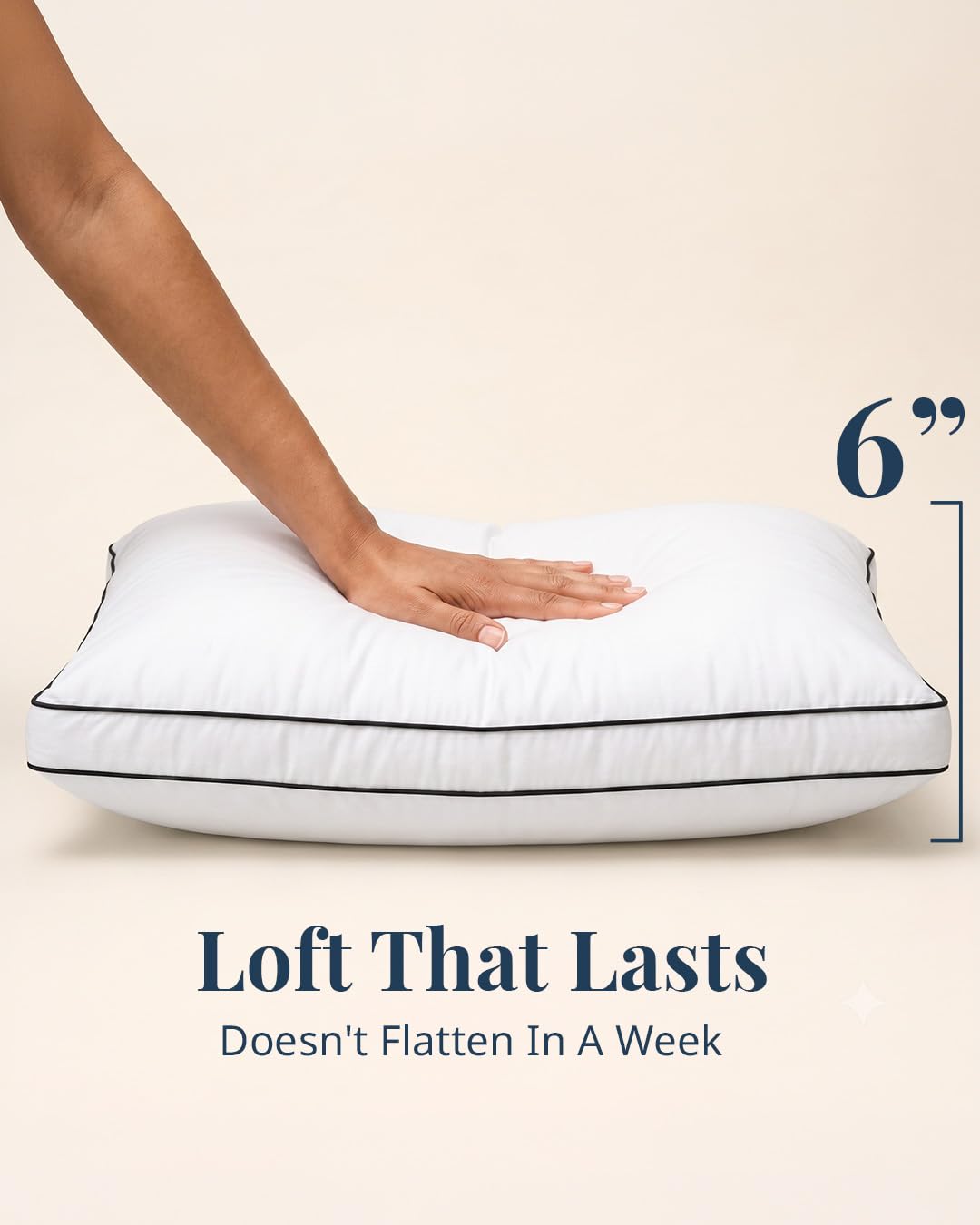 Standard Size White Bed Pillows Set of 2 F86866
