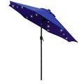 9' Solar LED Patio Umbrella, 8 Ribs, Tilt & Crank (Navy Blue) Q399289