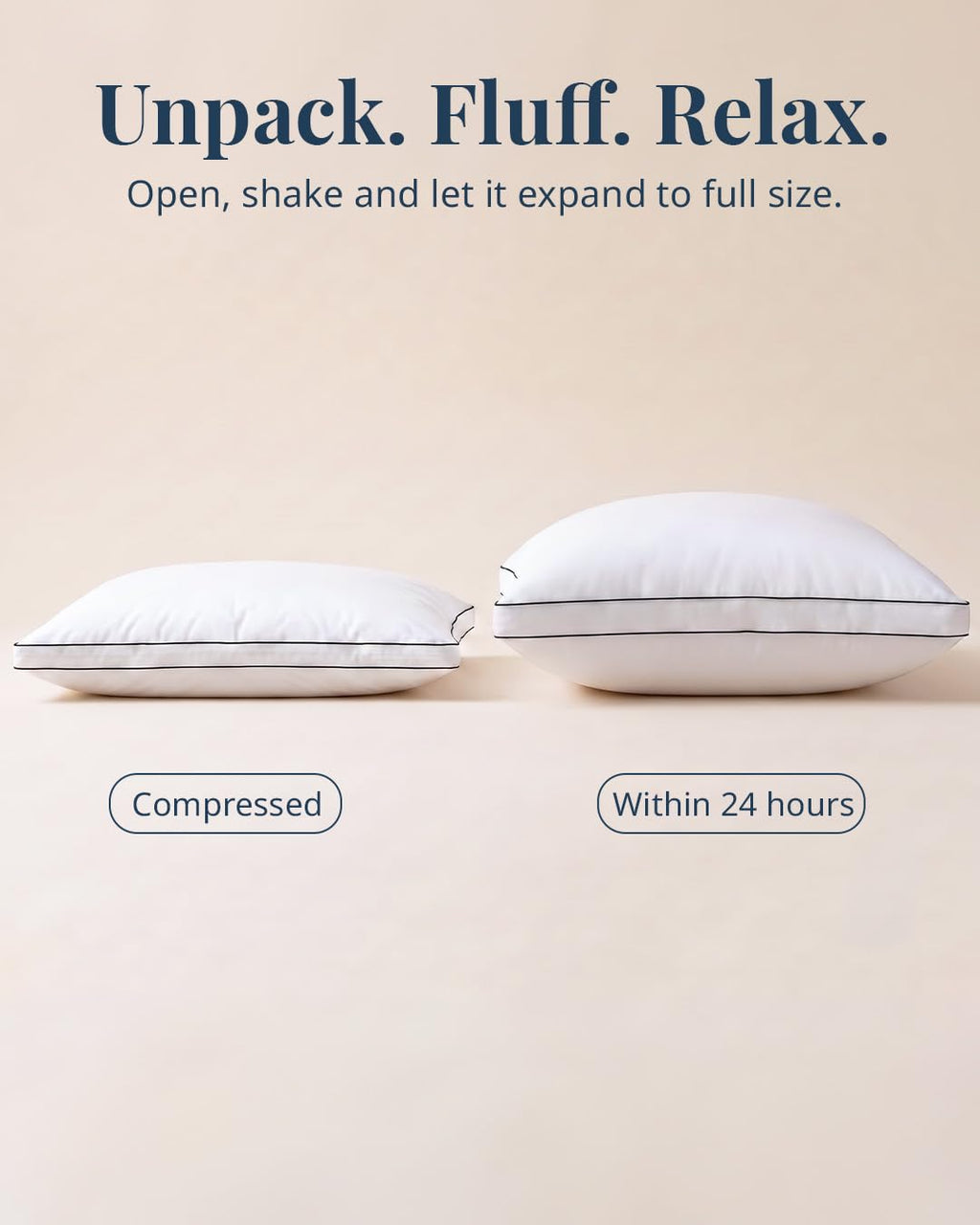 Standard Size White Bed Pillows Set of 2 F86866
