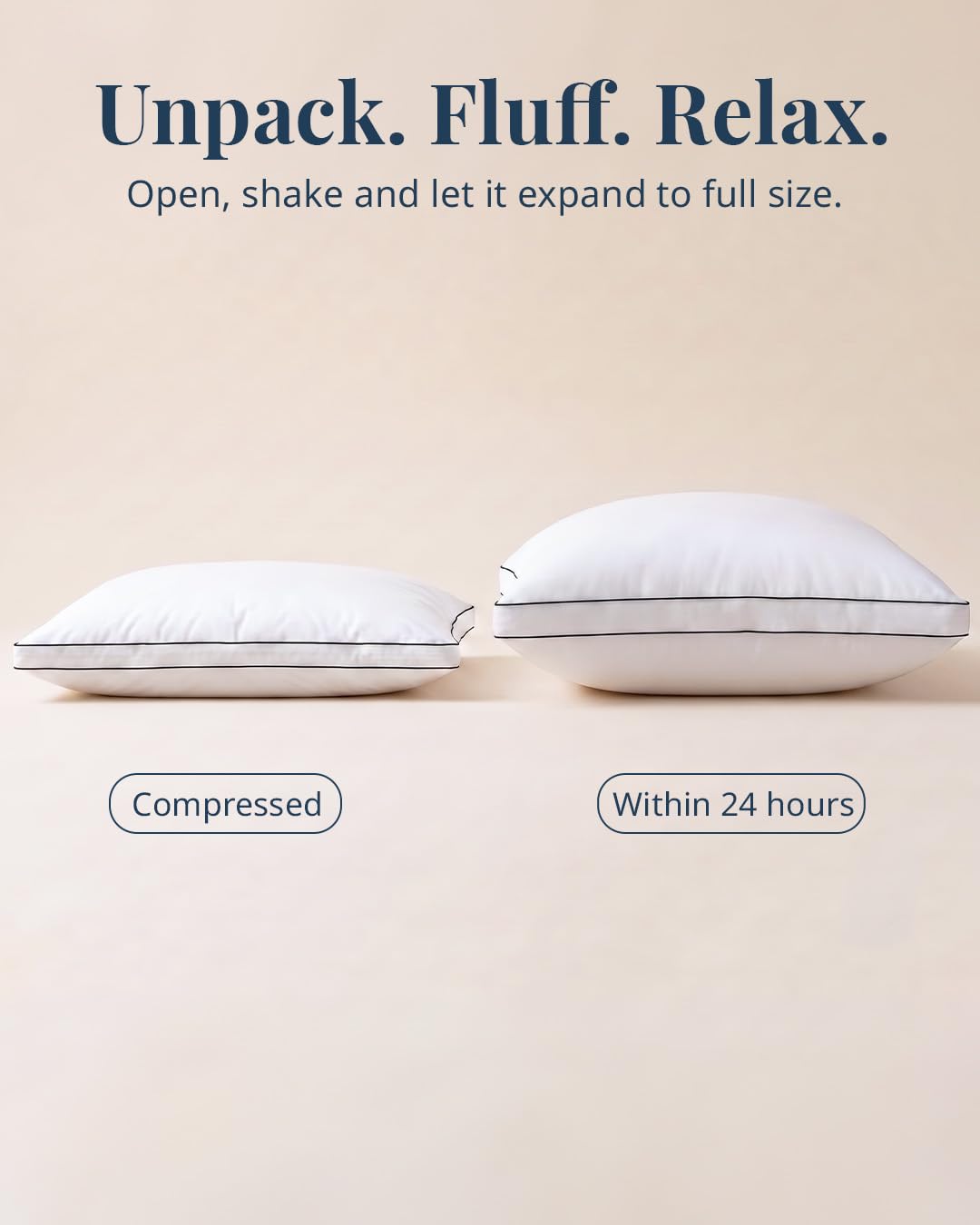 Standard Size White Bed Pillows Set of 2 F86866