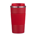 Stainless Steel Insulated Travel Coffee Mug Flip up Tumbler, Double wall Leak Proof Vacuum Cup Keep Drink Cold and Hot (Red, 17 Ounces) P19536