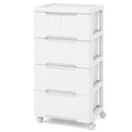 White 5 Drawer Rolling Plastic Storage Cart C691819