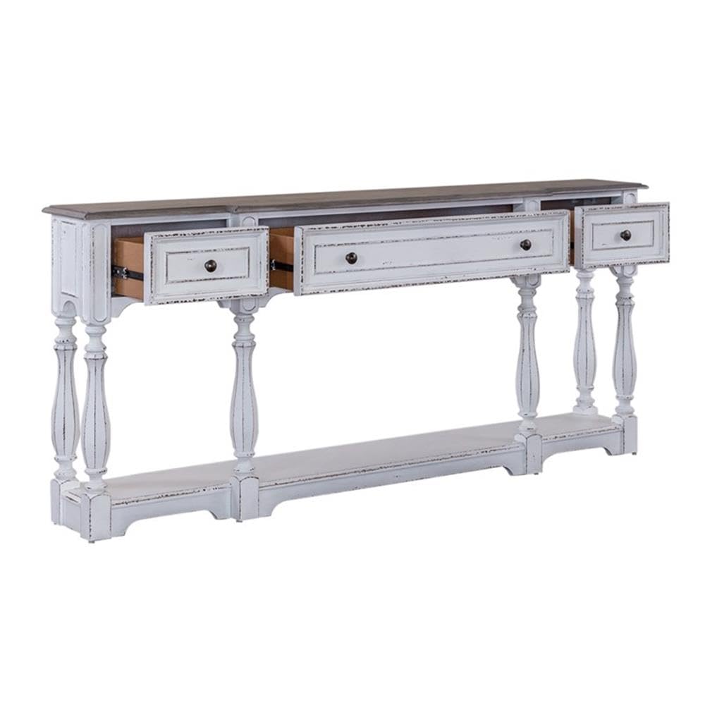 72-Inch Console Table with 3 Drawers and Bottom Shelf Y57420
