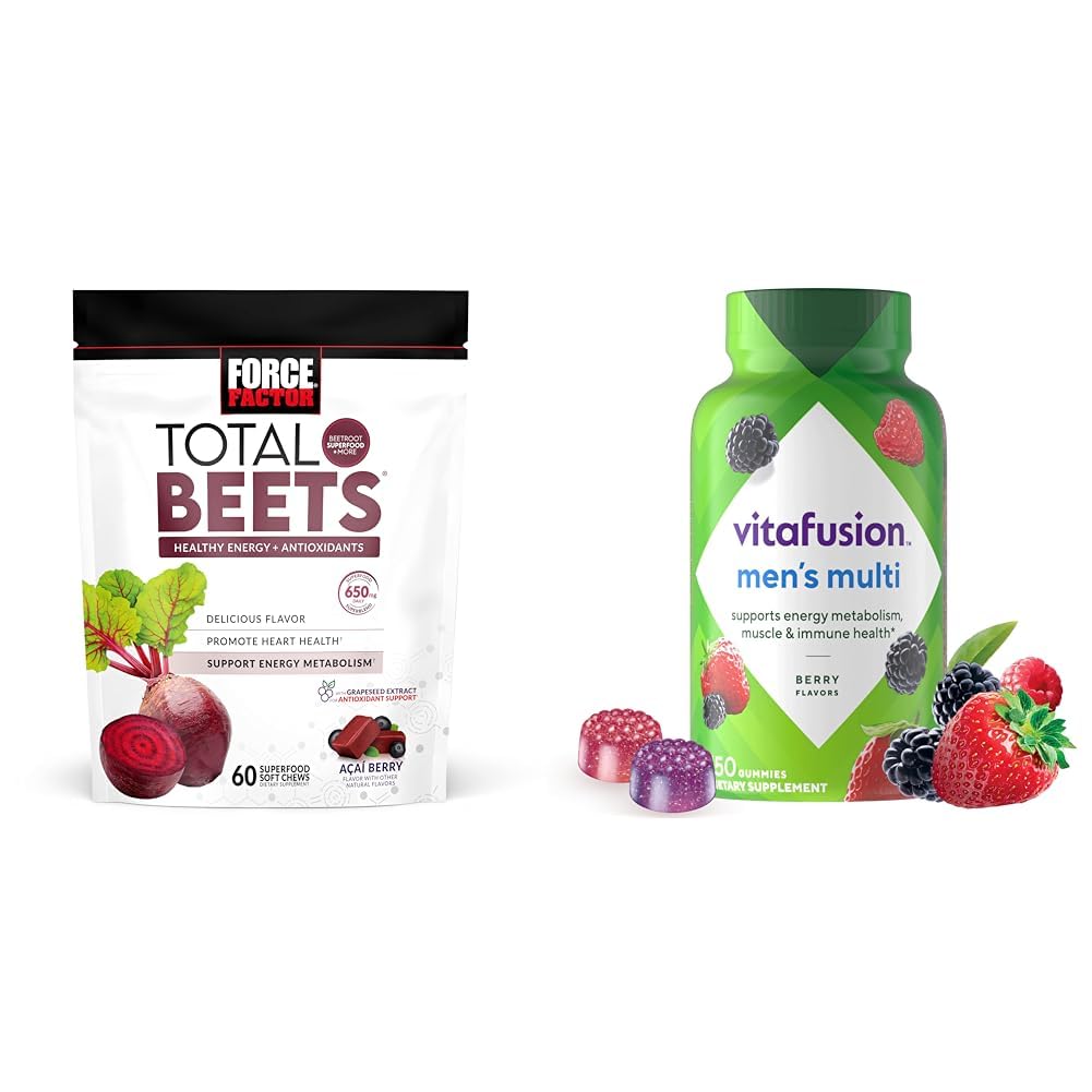 Beet Chews with Grapeseed, 60 Chews & Men's Multivitamins, Berry Flavored, 150 Count A267