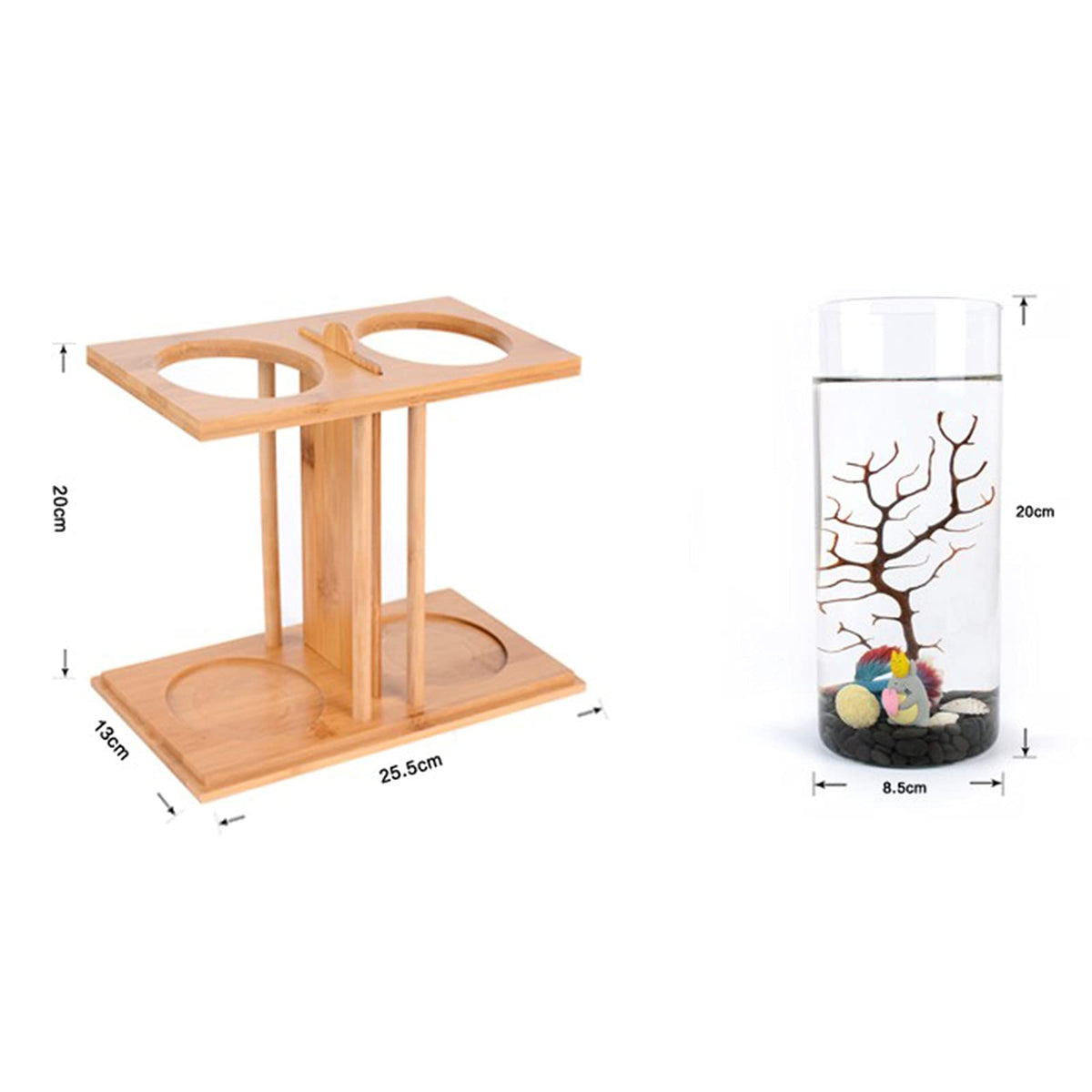 Bamboo Desktop Aquarium with LED Light Z1751