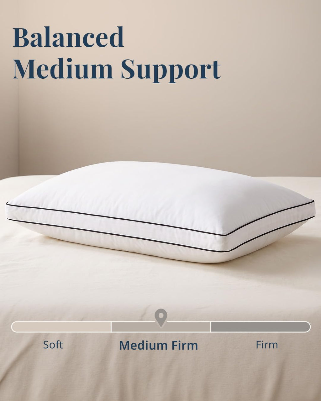 Standard Size White Bed Pillows Set of 2 F86866