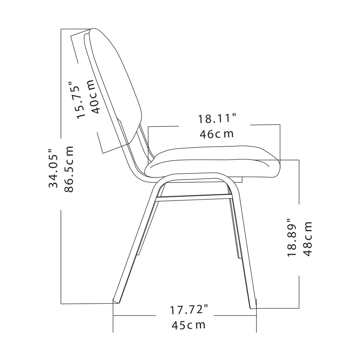Black Fabric Stacking Chair V193