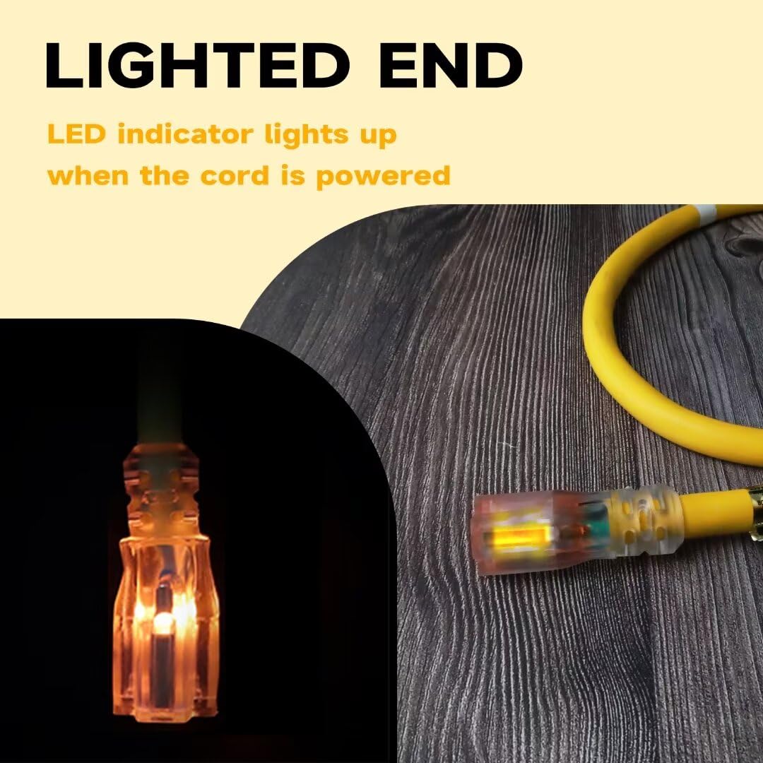 12 Gauge 10 FT Lighted End Outdoor Extension Cord S8183