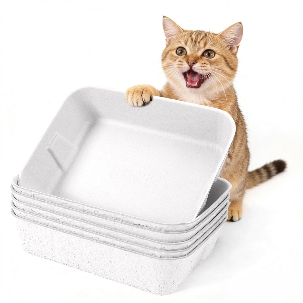 Disposable Cat Litter Boxes White Large 6-Pack U81045