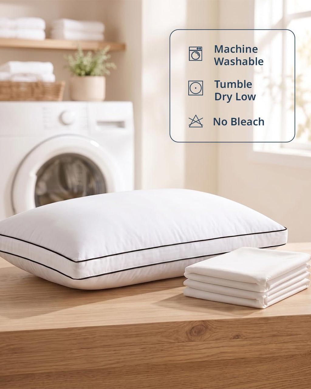 Standard Size White Bed Pillows Set of 2 F86866