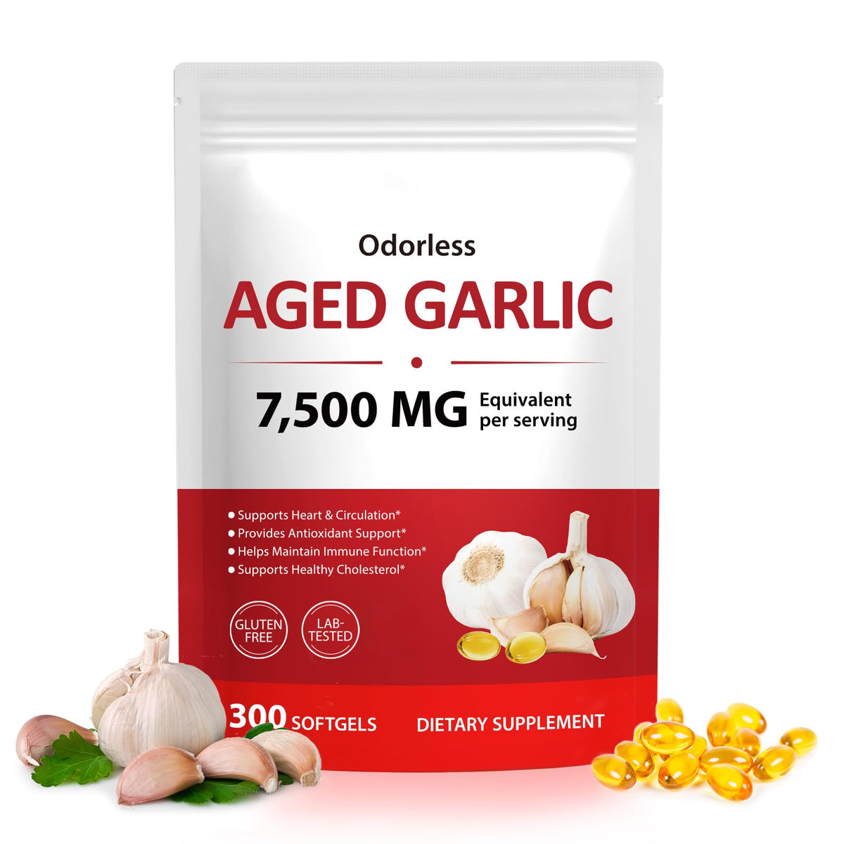 Odorless Garlic Supplement 300 Softgels U512