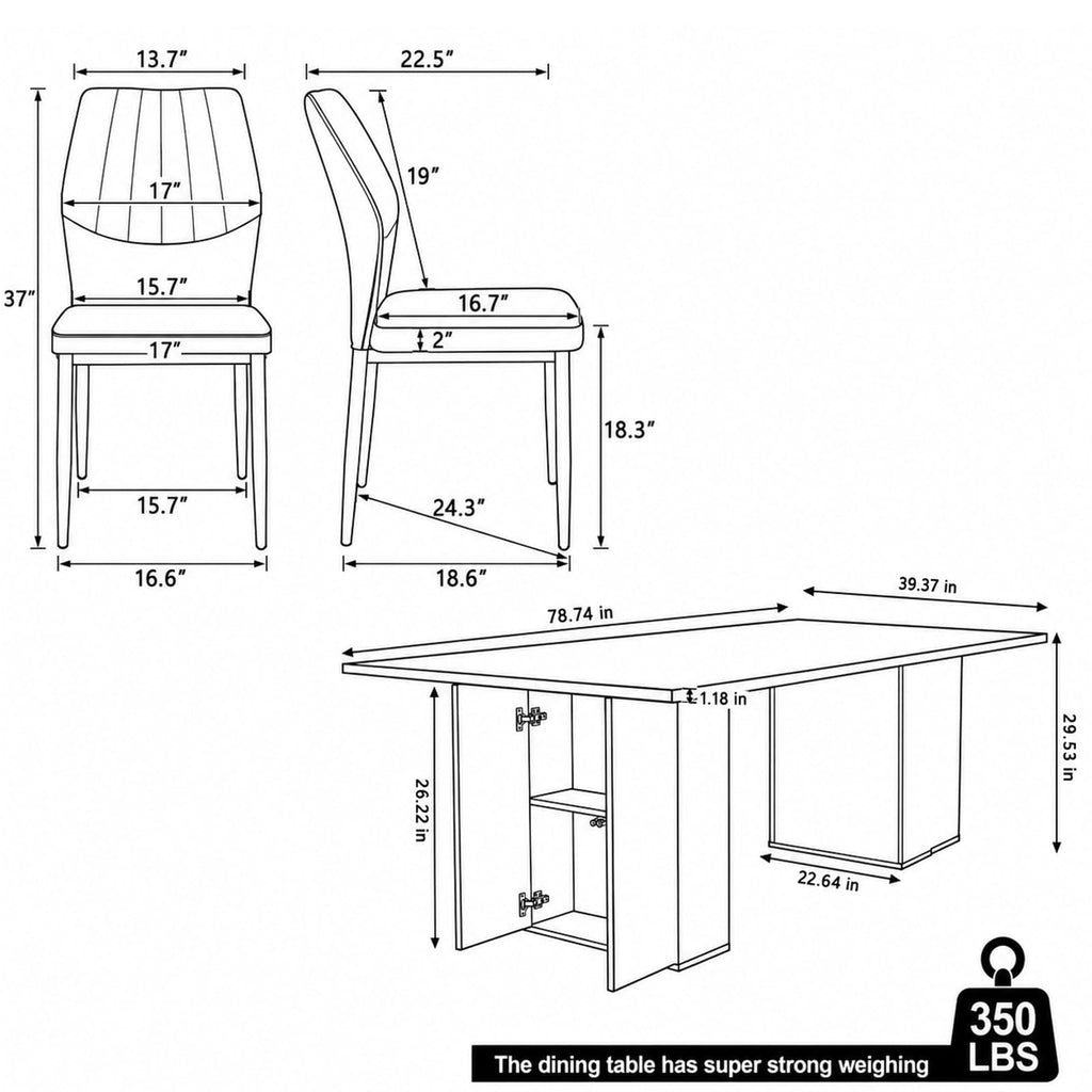 Rectangular 9 Piece Dining Table Set U685