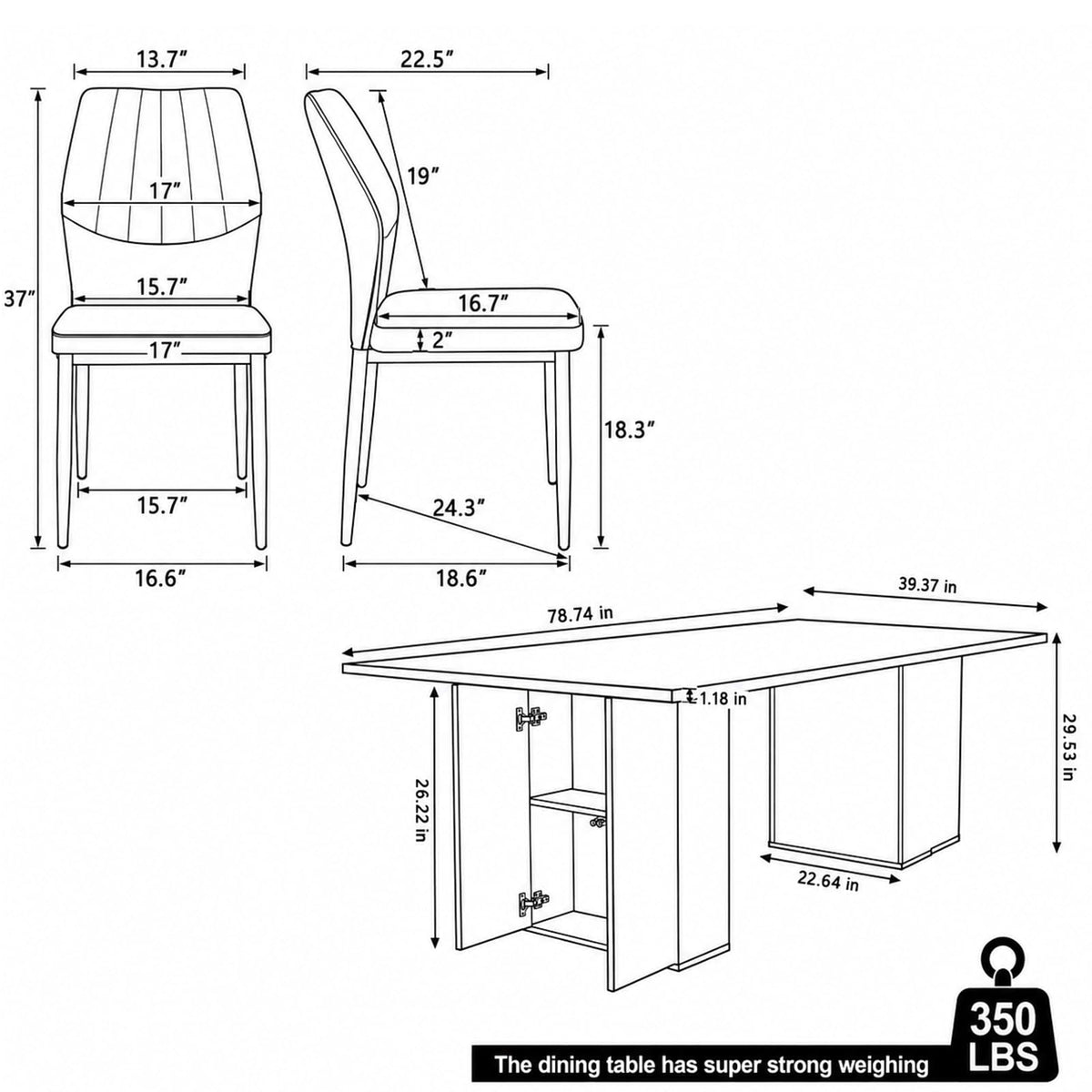 Rectangular 9 Piece Dining Table Set U685