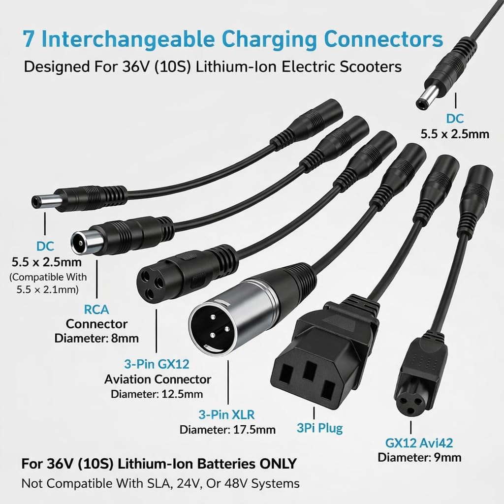 42V 2A Electric Scooter Charger for 36V Lithium Ion Battery Z698