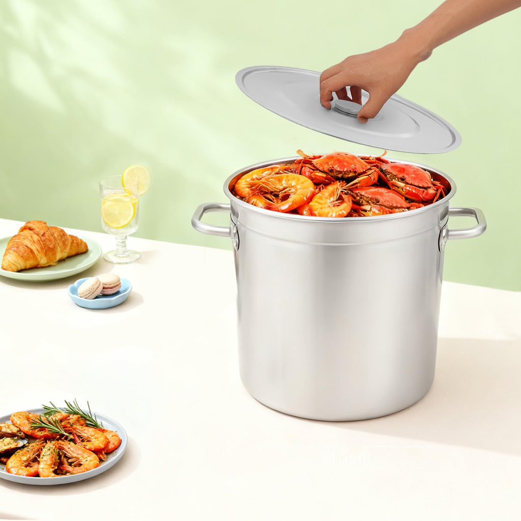 78 Qt Stainless Steel Stock Pot with Lid J1460