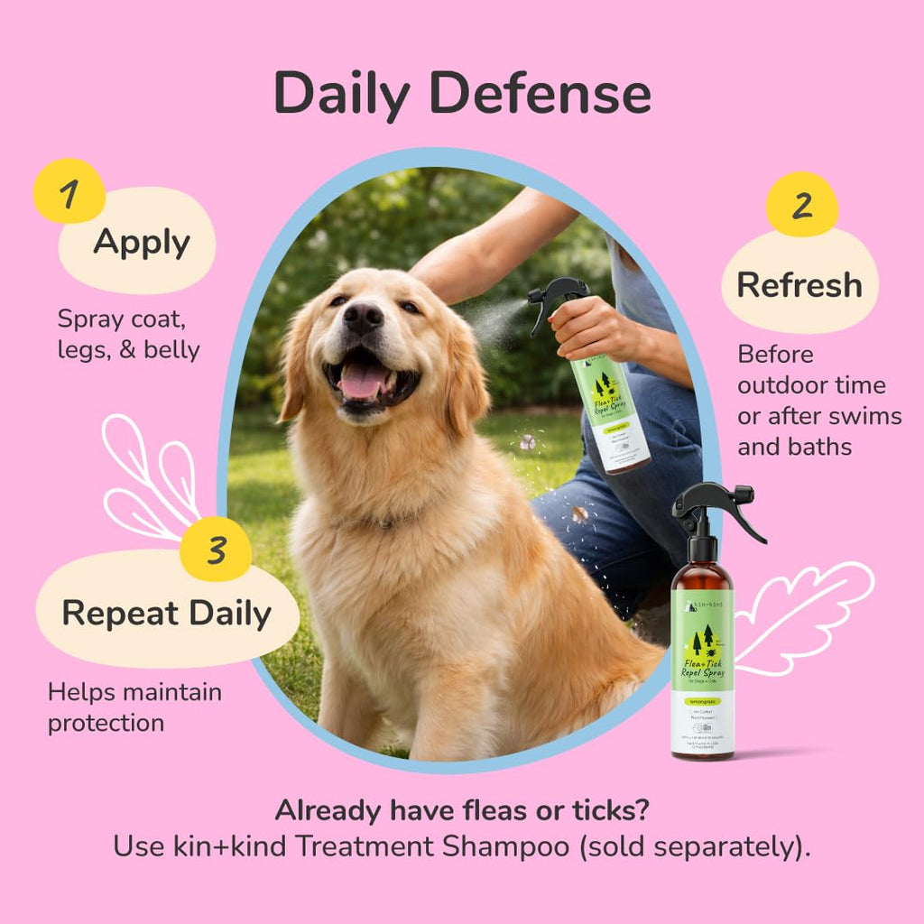 Lemongrass Flea & Tick Repel Coat Spray for Dogs & Cats 12 fl oz J9034