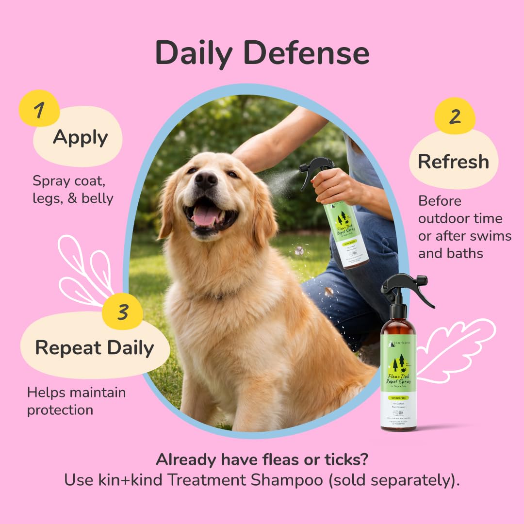 Lemongrass Flea & Tick Repel Coat Spray for Dogs & Cats 12 fl oz J9034