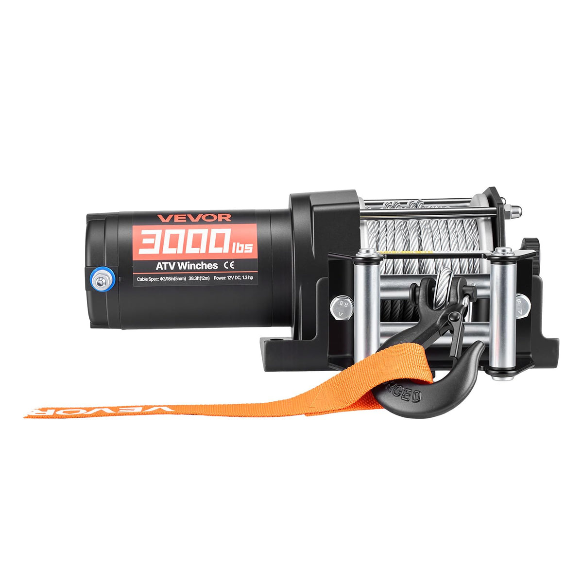 12V DC Electric Winch with Steel Wire Rope and Wired Remote Control Q800