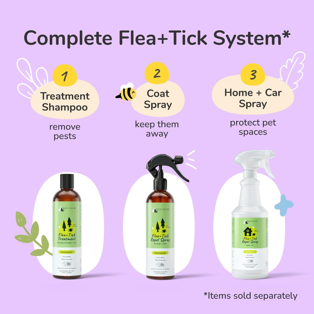 Lemongrass Flea & Tick Repel Coat Spray for Dogs & Cats 12 fl oz J9034