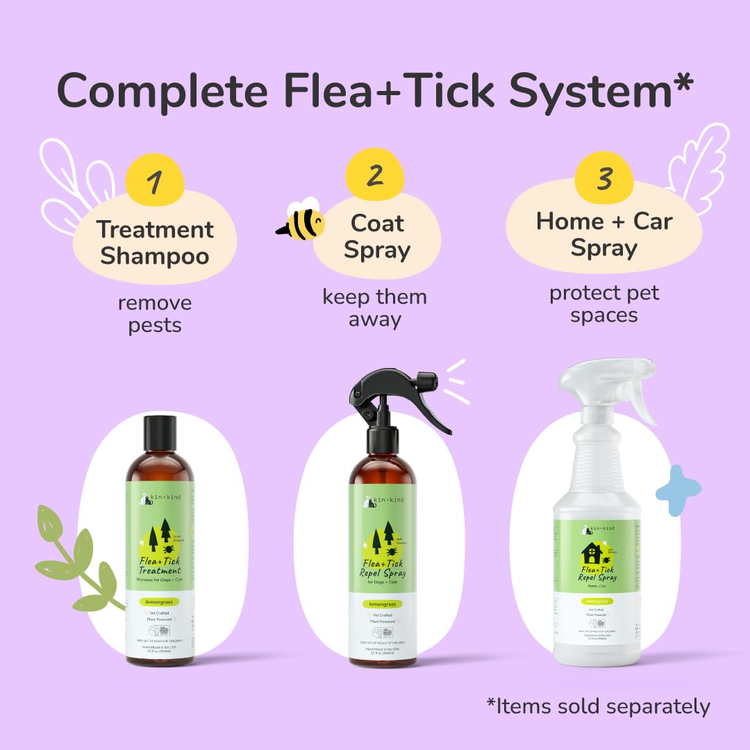 Lemongrass Flea & Tick Repel Coat Spray for Dogs & Cats 12 fl oz J9034