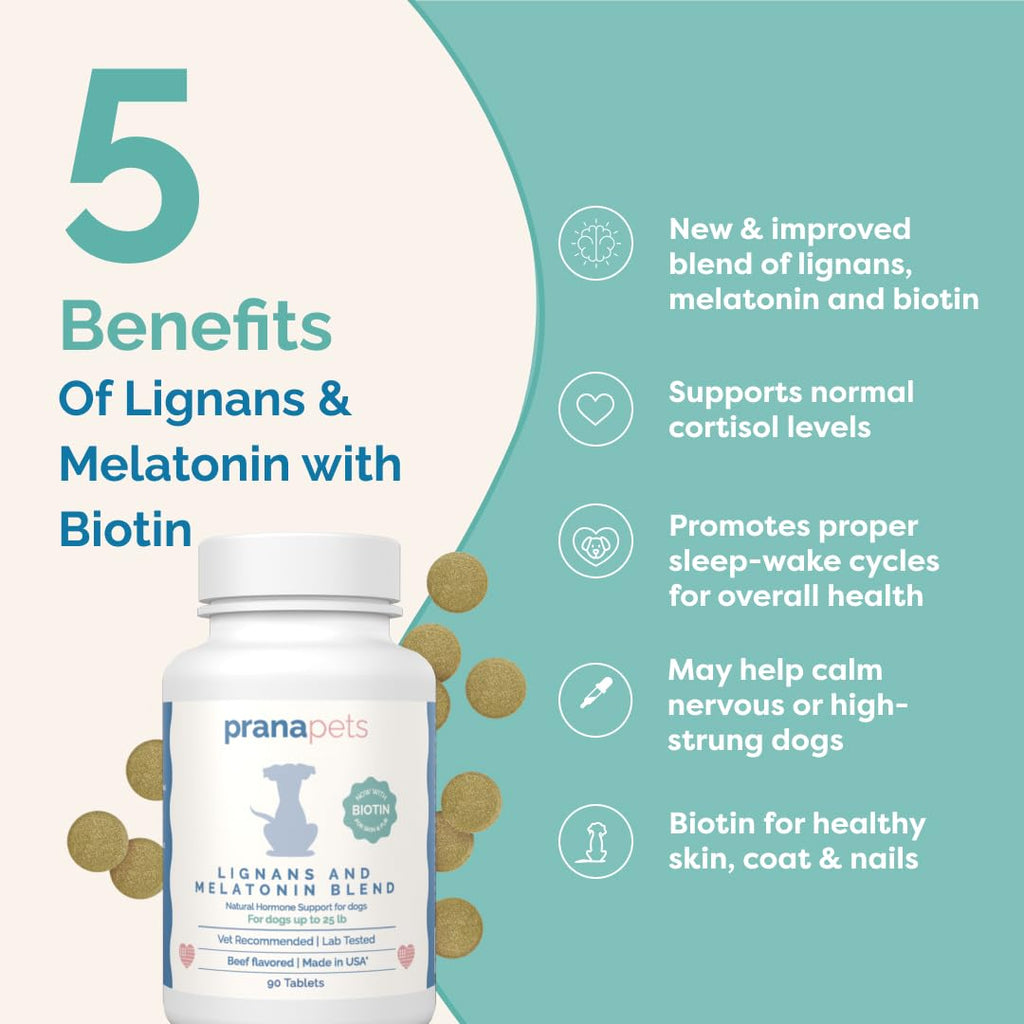 Lignans & Melatonin with Biotin Blend for Dogs Over 25 lb Z1600