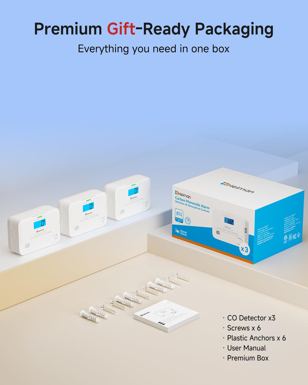 Carbon Monoxide Detectors 3 Pack I25293