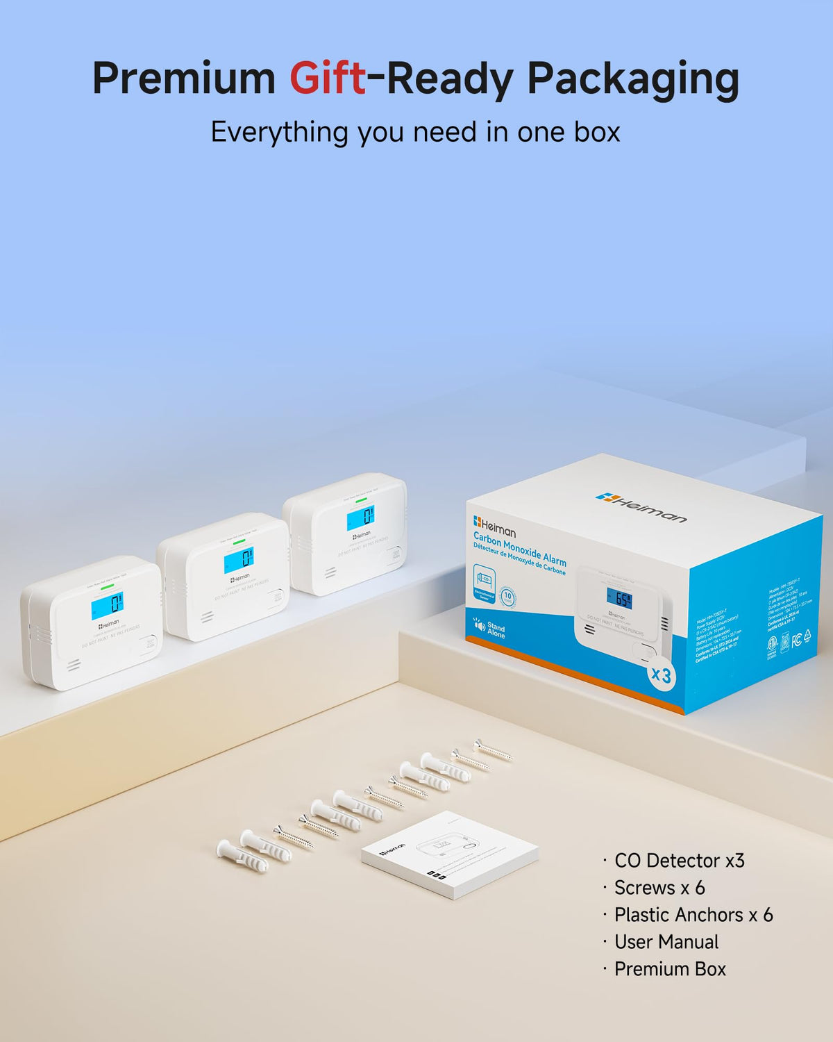 Carbon Monoxide Detectors 3 Pack I25293