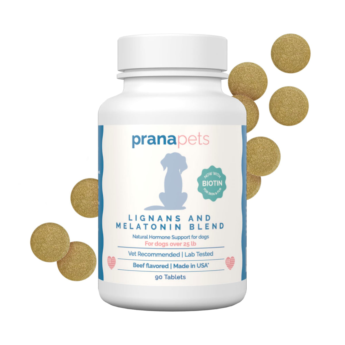 Lignans & Melatonin with Biotin Blend for Dogs Over 25 lb Z1600