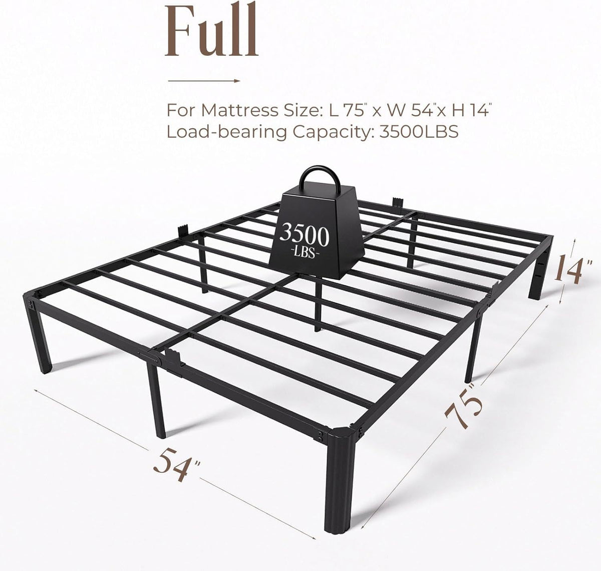 14 Inch Heavy Duty Metal Bed Frame E835