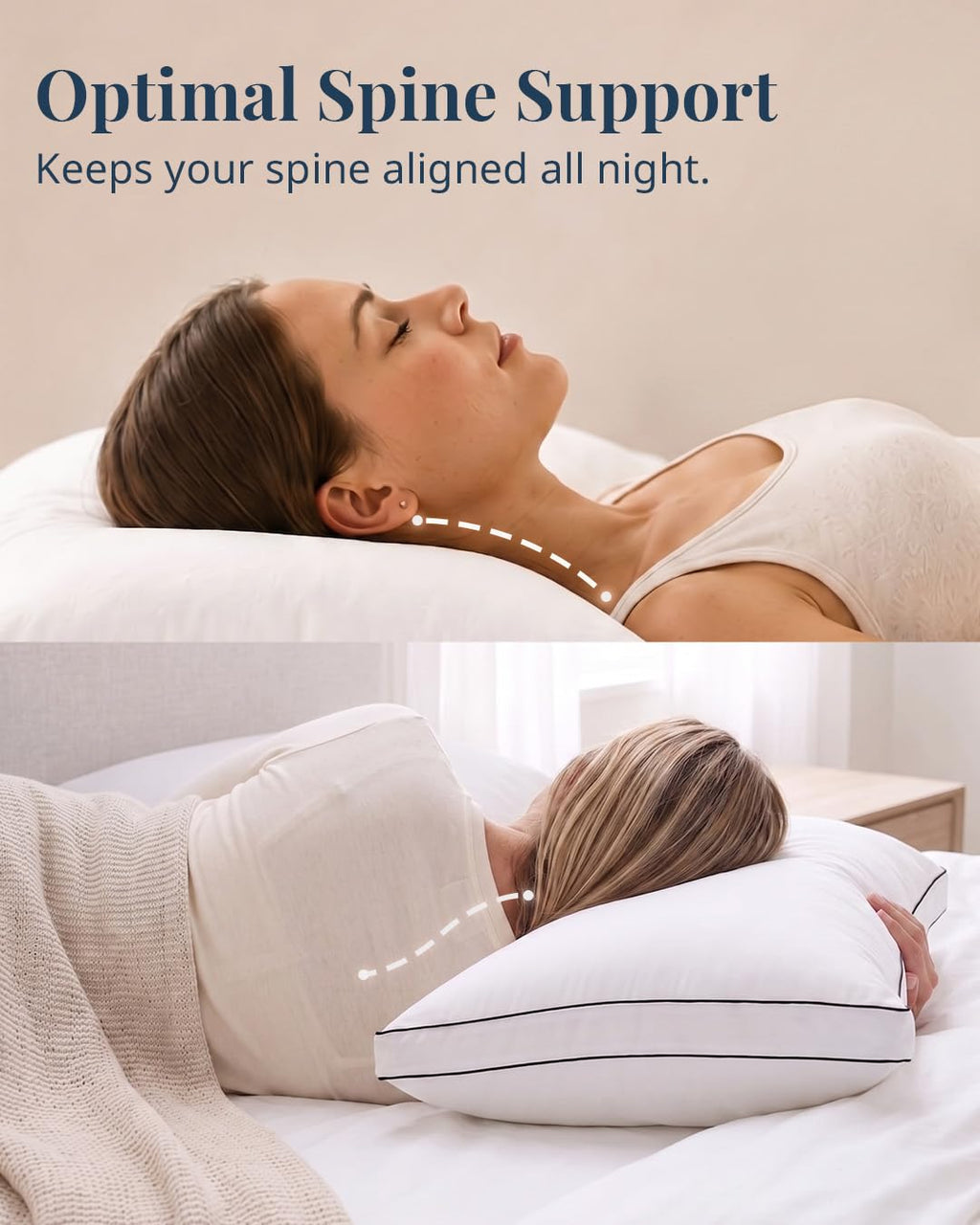 Standard Size White Bed Pillows Set of 2 F86866