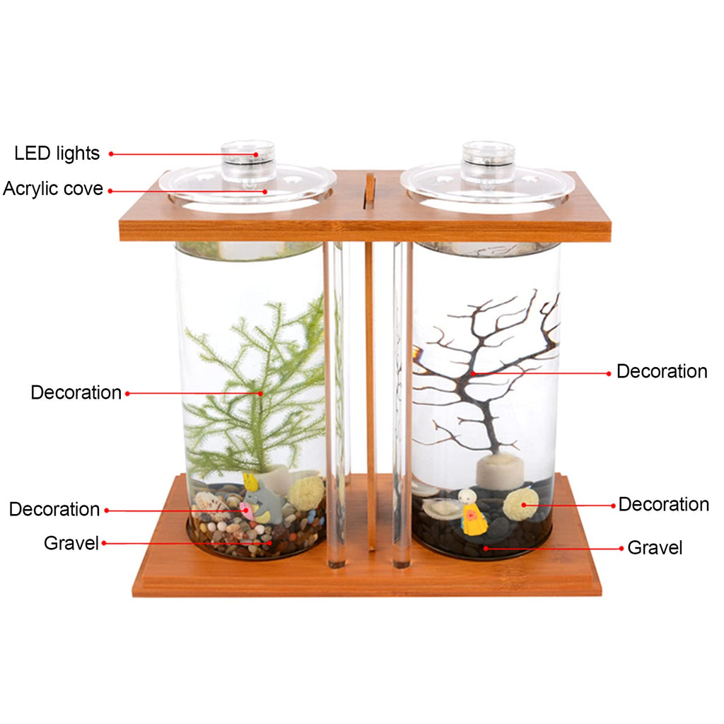 Bamboo Desktop Aquarium with LED Light Z1751