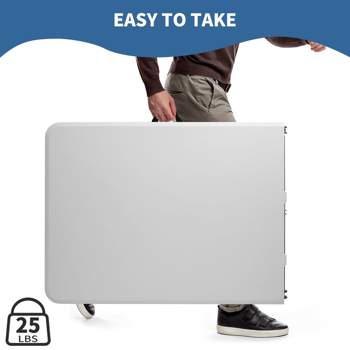 6 ft Plastic Folding Table with Carry Handle I870