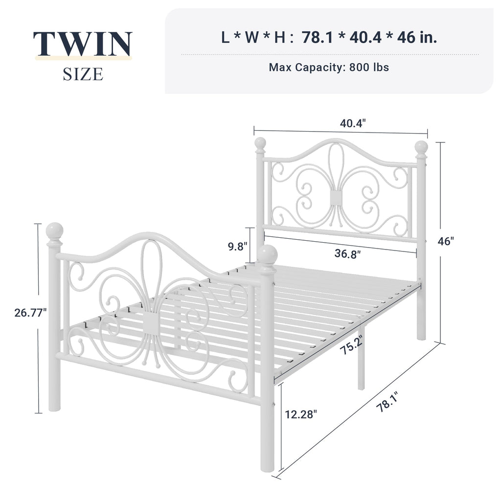 Metal Twin Platform Bed Frame T52485