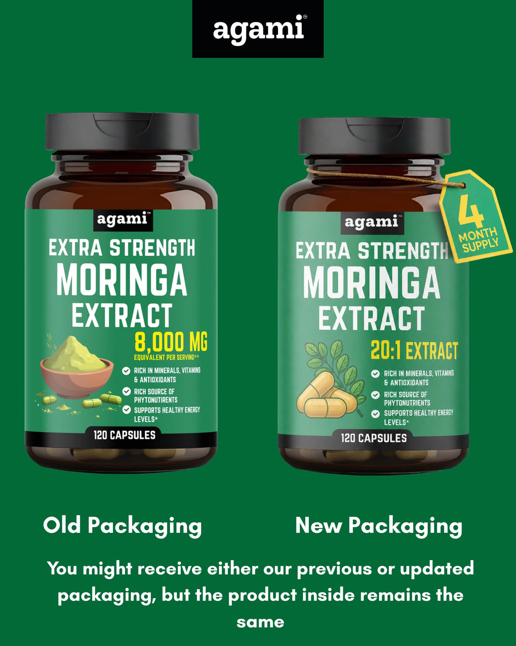Moringa Capsules 400mg 20:1 Extract 120 Capsules M5554