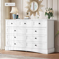 White 9 Drawer Wood Dresser with Charging Station I6550