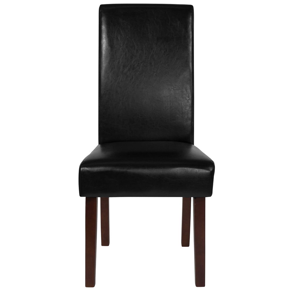 Black Faux Leather Parsons Chair R2897