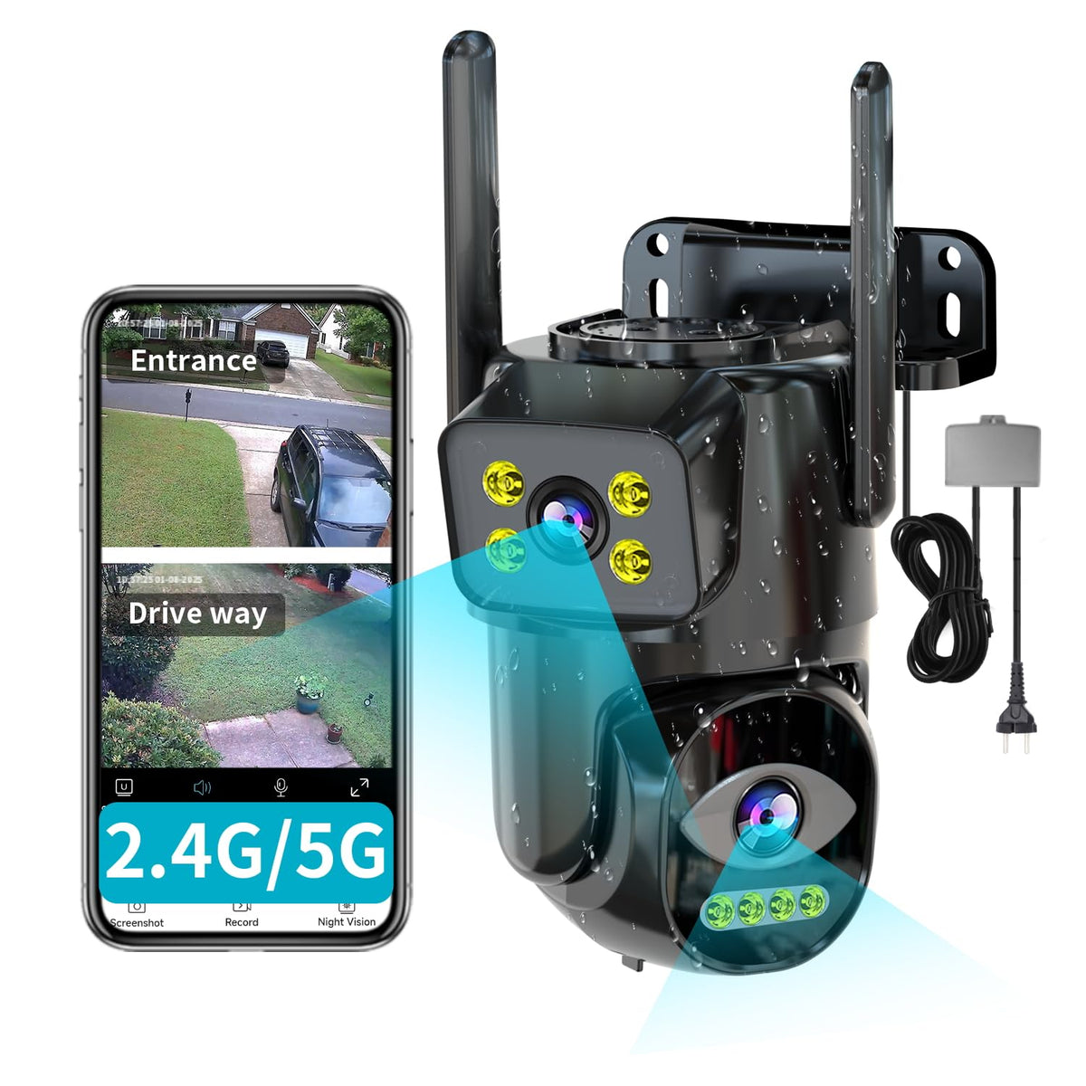 Dual Lens WiFi Security Camera Outdoor A131