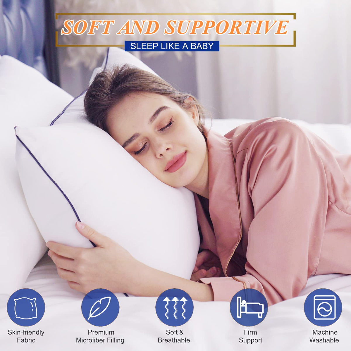 King Size Set of 2 Cooling Bed Pillows N864