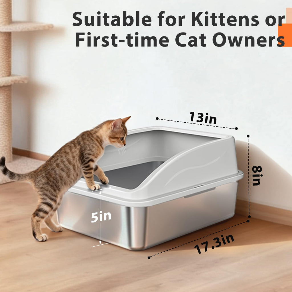Stainless Steel Litter Box with Lid I876