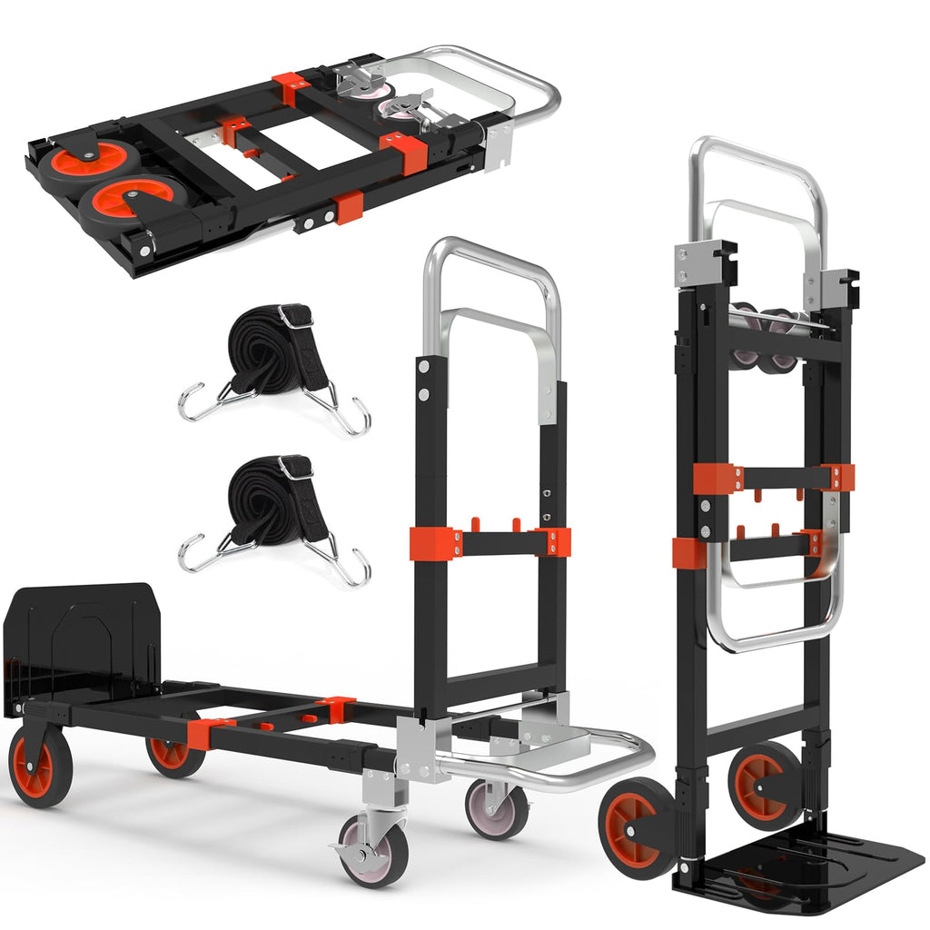 3-in-1 Folding Hand Truck, 500 lb Heavy Duty Steel Dolly N569753