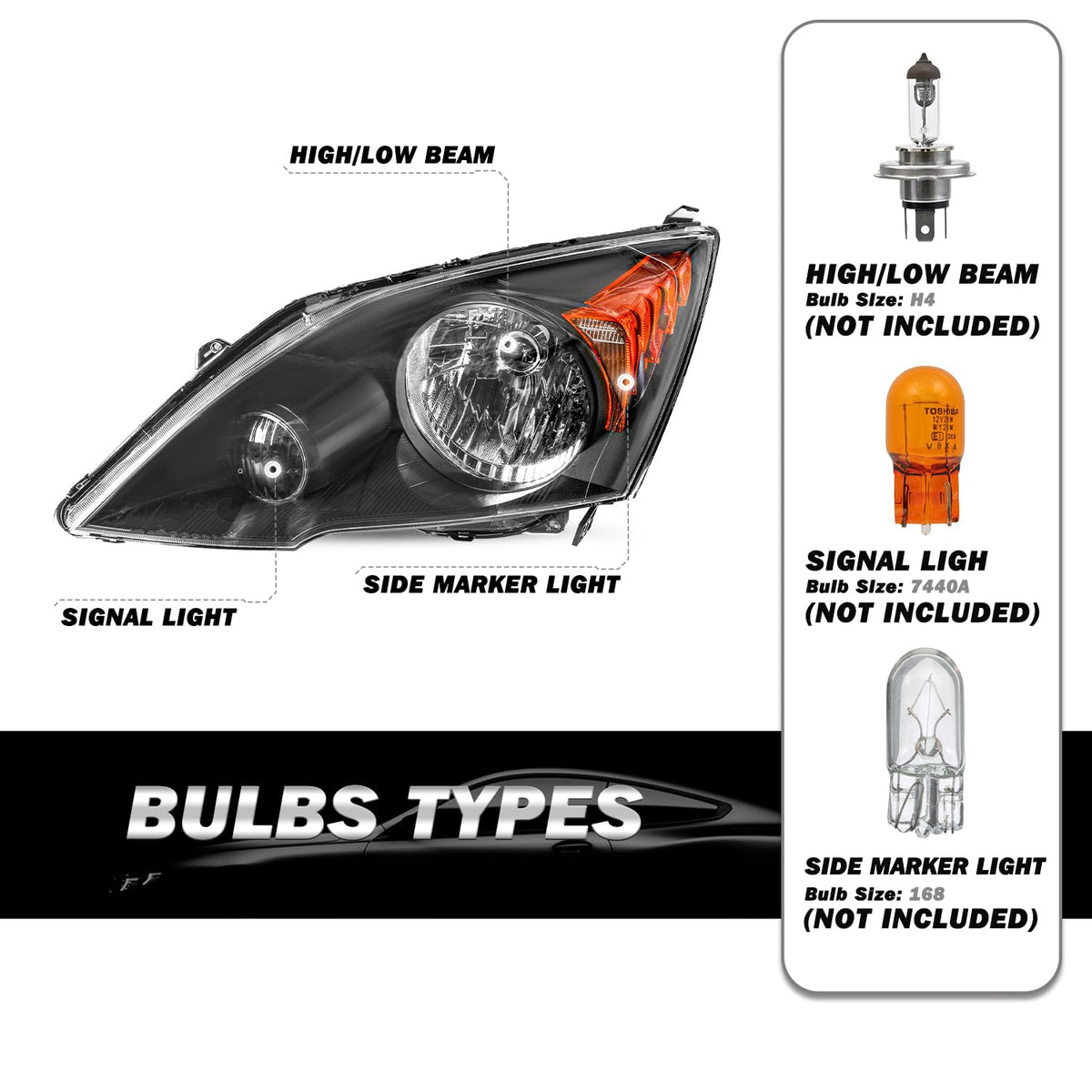Black Headlight Replacement S113