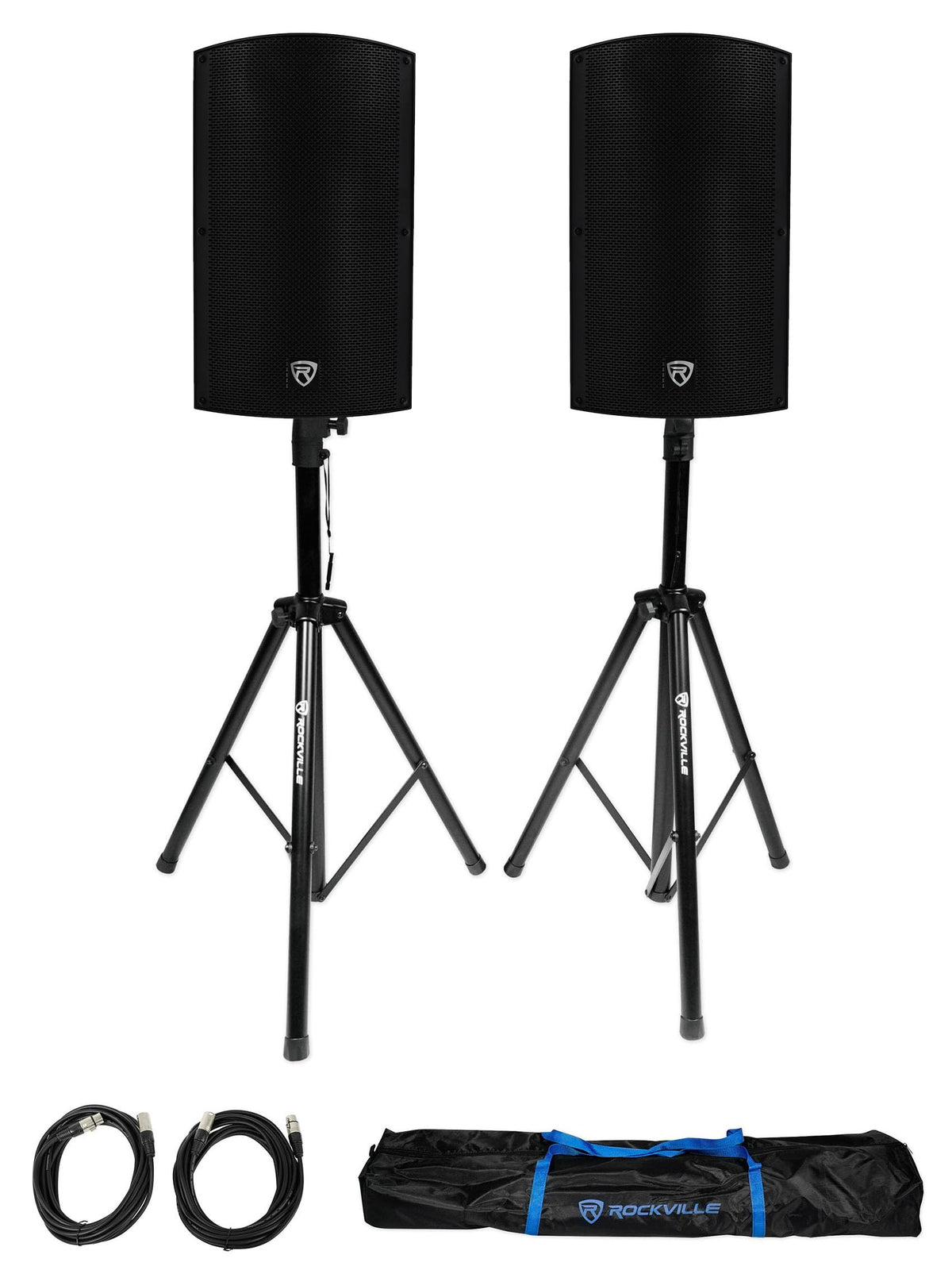 15" 2000W Powered DJ PA Speaker Pair with Stands G619256