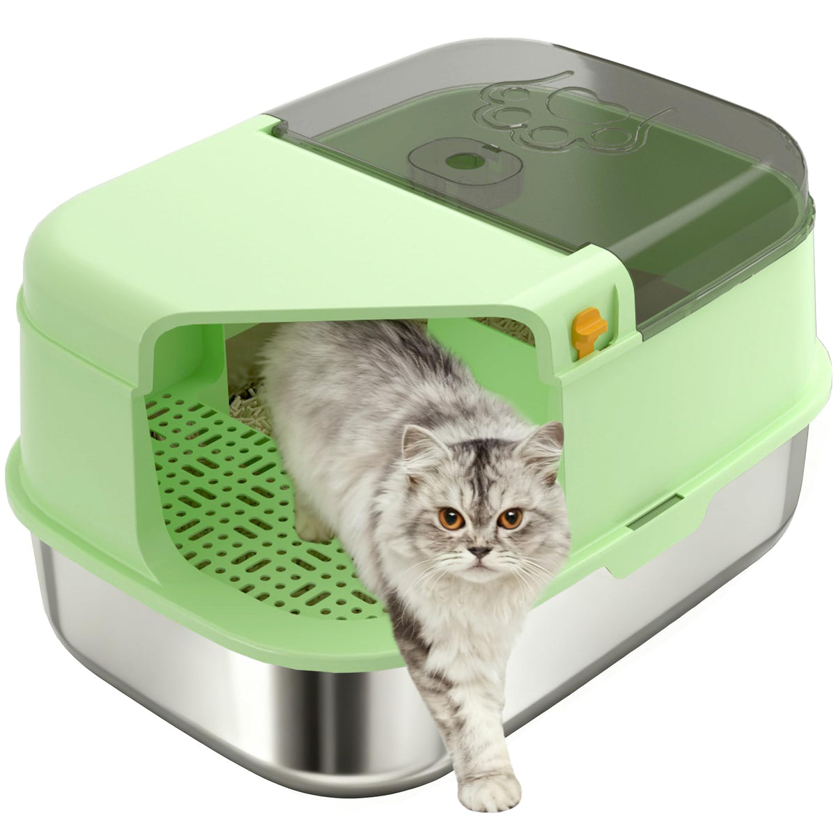 3-in-1 Convertible Cat Litter Box with Litter Trapping Grid W839