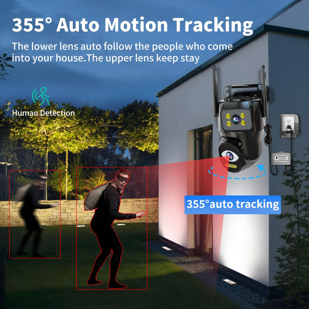 Dual Lens WiFi Security Camera Outdoor A131