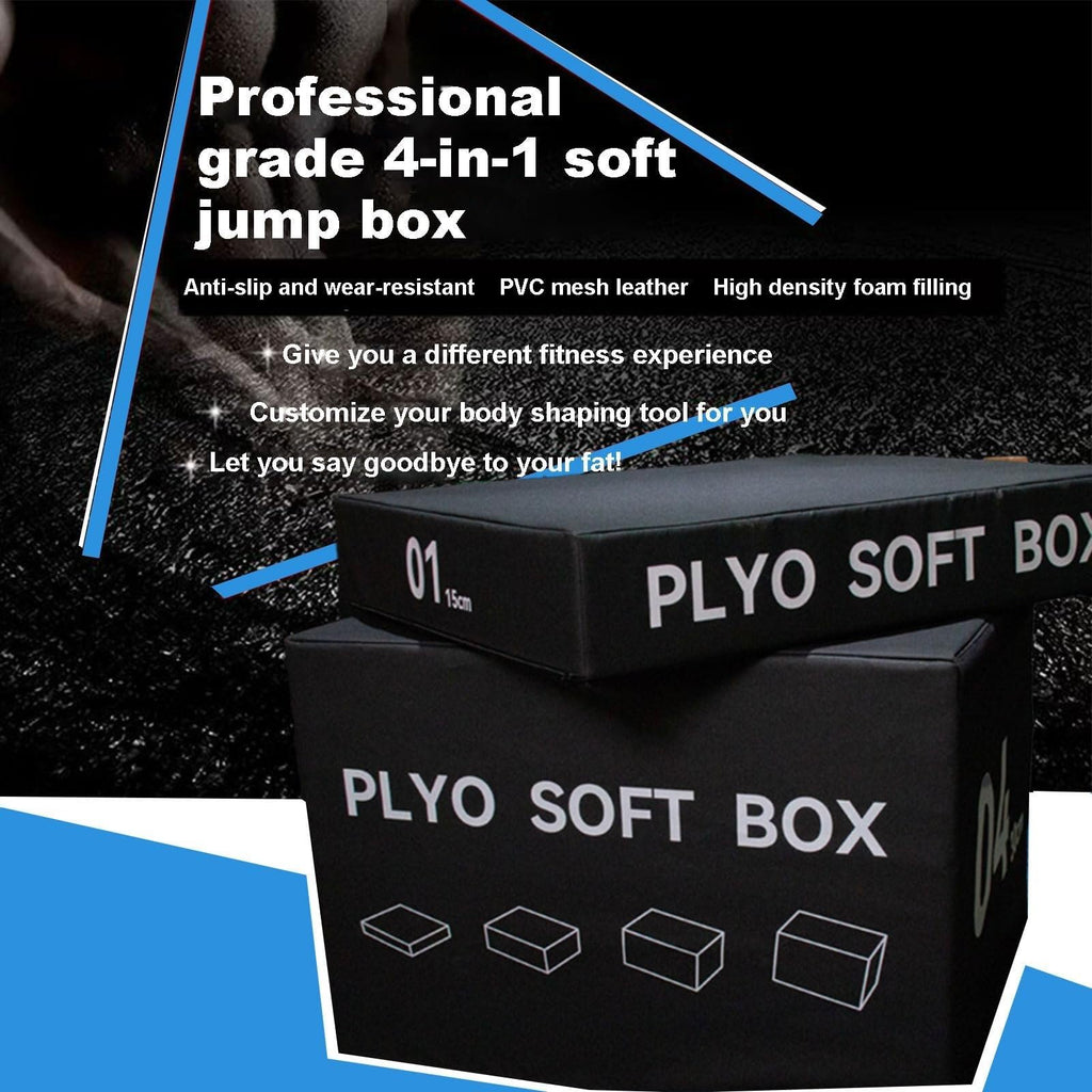 4-in-1 Foam Jumping Exercise Box Non-slip PU Leather Cover H698