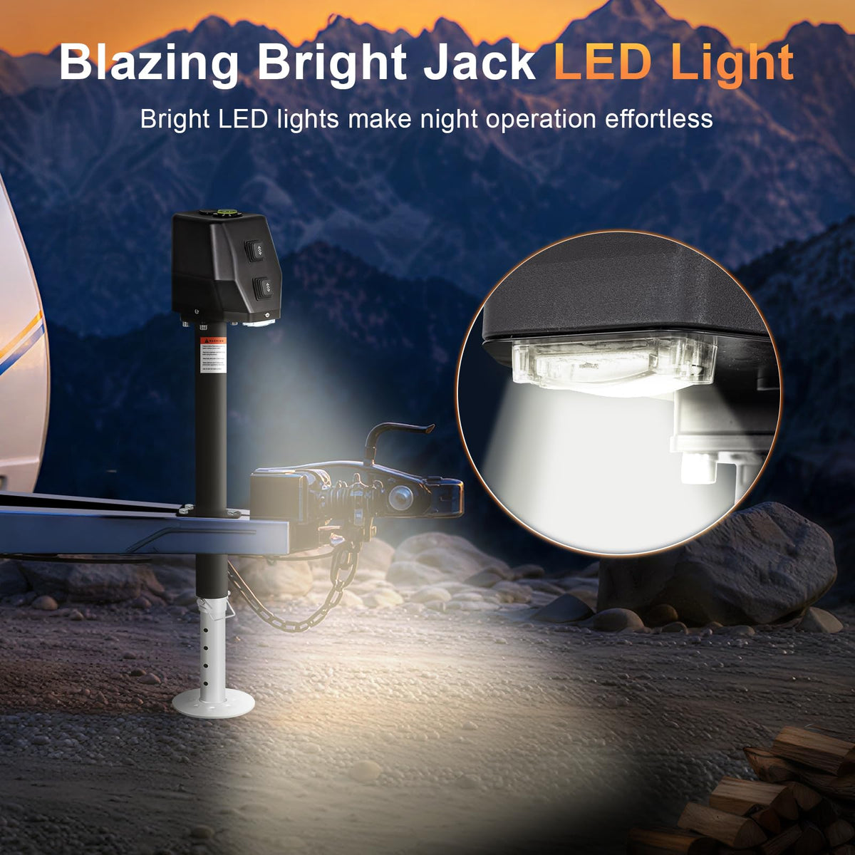 Waterproof Electric Trailer Jack with Built-in Spirit Level M392