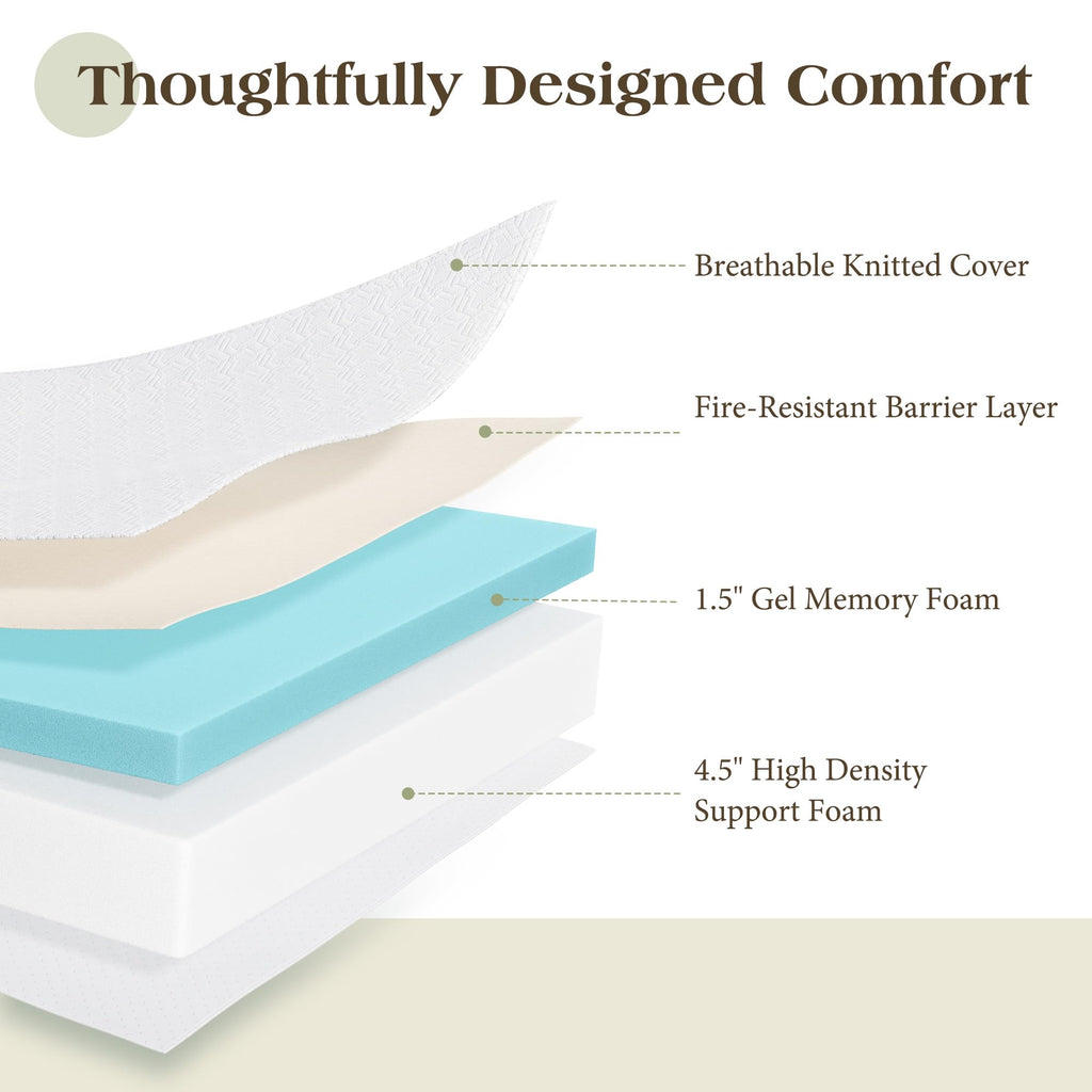 Queen Foldable Memory Foam Mattress with Cooling Gel Y304