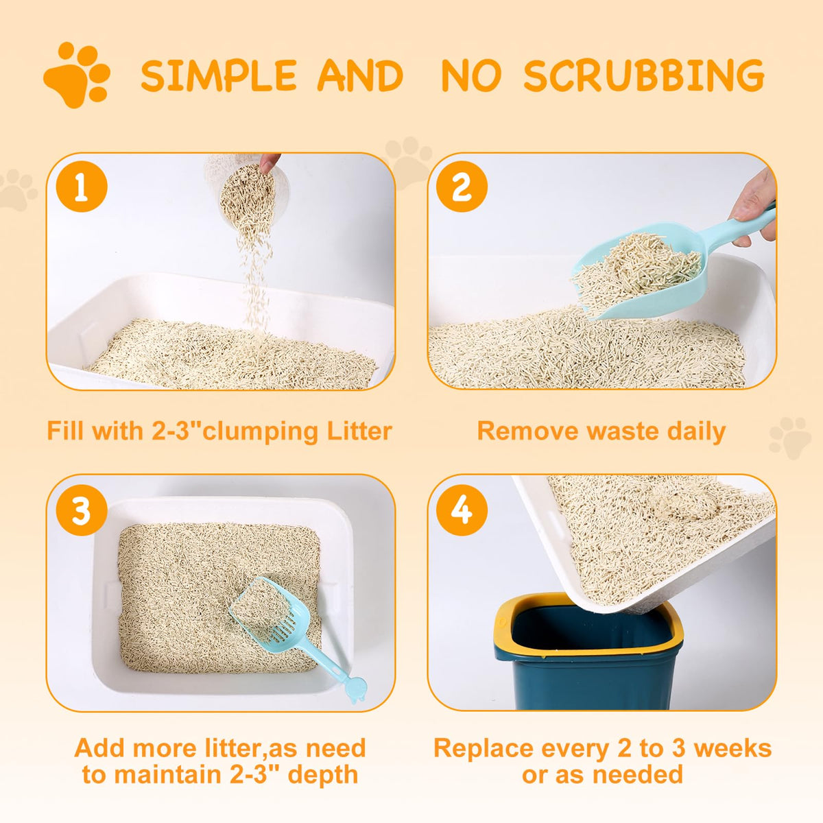 Disposable Cat Litter Boxes White Large 6-Pack U81045