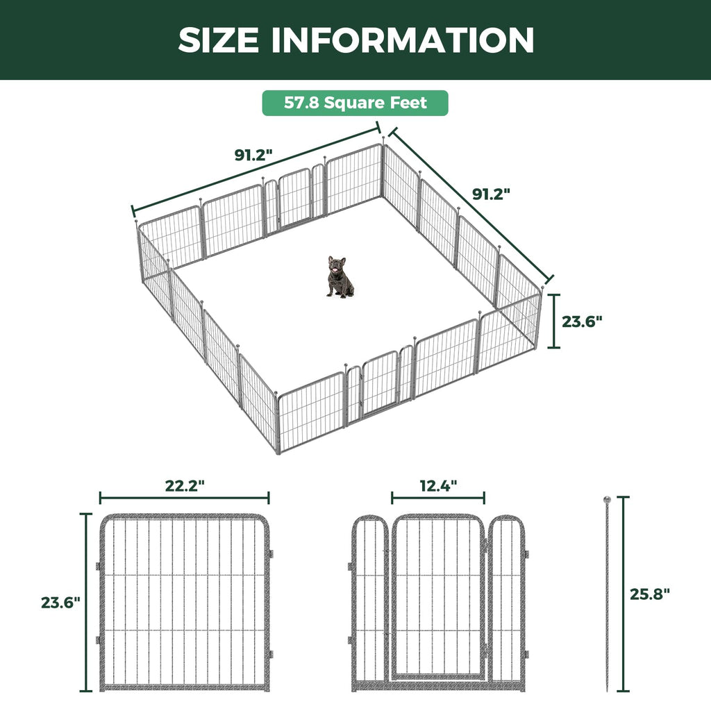 24" H 16 Panels Dog Playpen U813522