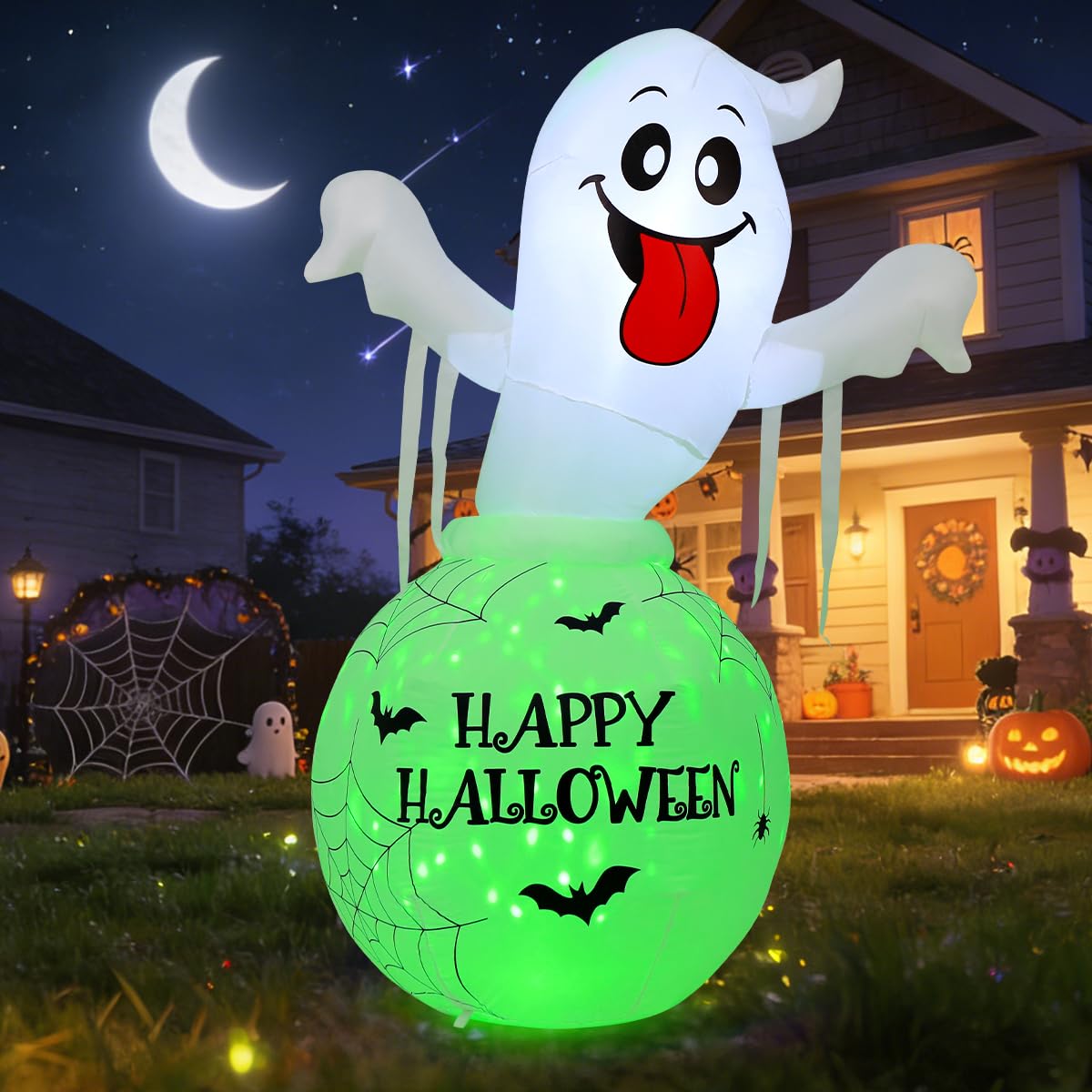 6FT Halloween Inflatables Ghost Yard Decor Q711447